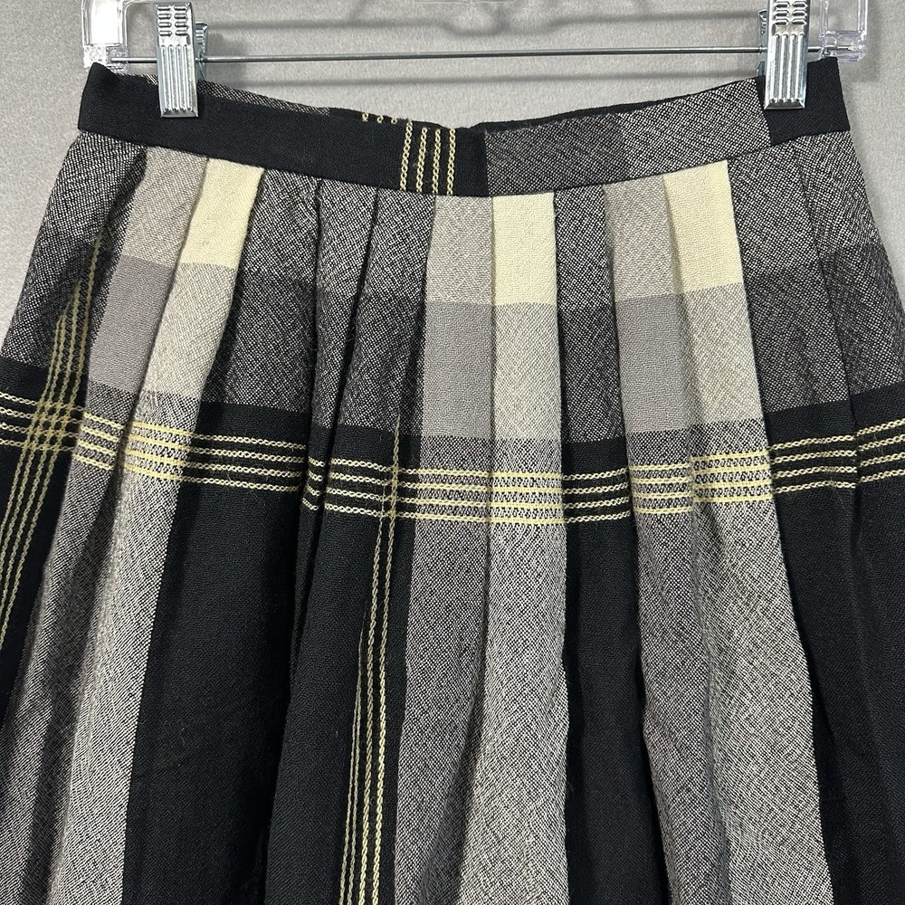 Vtg Jack Winter Tartan Plaid Midi Skirt Wool Preppy Womens 10 Waist 26" READ - Picture 4 of 14